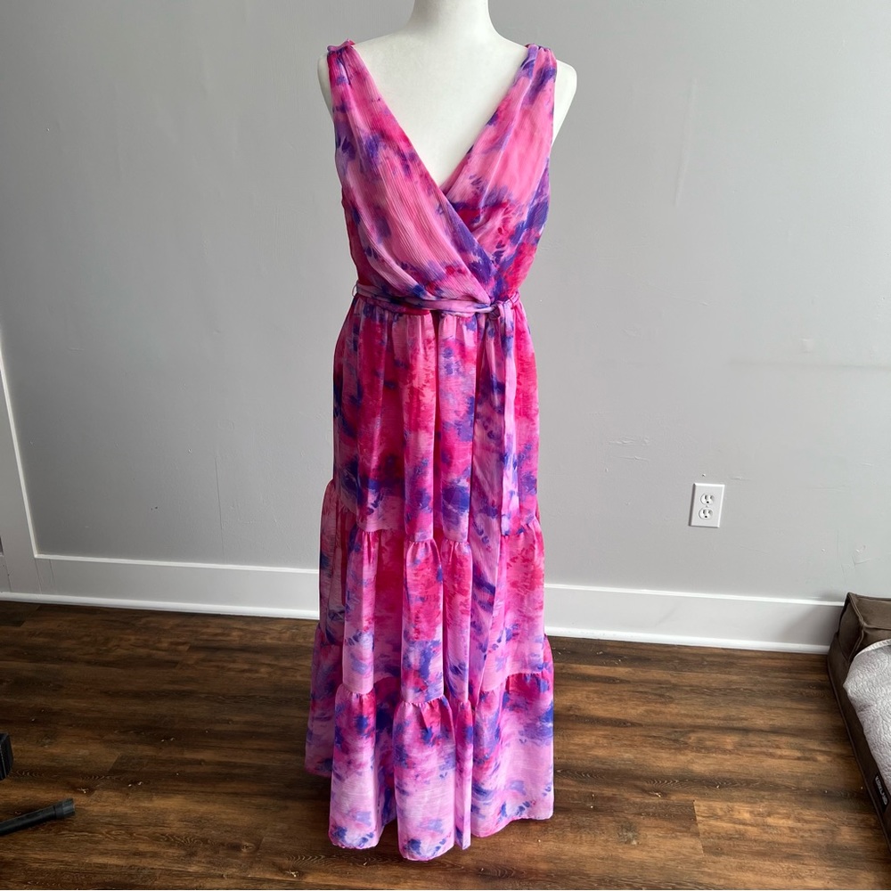 NWT Pink Tie-dye DKNY Sleeveless Maxi Dress